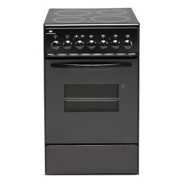 Cuisinière table vitroceramique- 4 Foyers- 1700W- Four électrique-Catalyse-45,36L-A-L49X83cm-Noir Continental Edison CVMC5060B